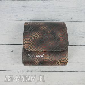 handmade kopertówka mała torebeczka manzana wąż