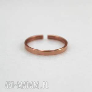 Caltha: Prosta - miedziana obrączka - rozm. S, L (2512 - 01) outlet, pierścionek, regulowany, gładki