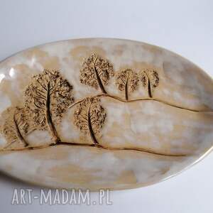 ręczne wykonanie ceramika półmisek "spacer po lesie"