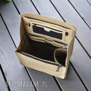 handmade torebki organizer do plecaka - beżowy