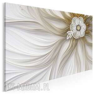 obraz na płótnie - kwiat biżuteryjny glamour złoty - 120x80 cm