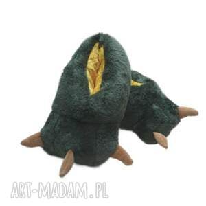 Zabawne kapcie Łapy Dinozaura - wełna merynos, roz. 30/31 (19,5 cm)