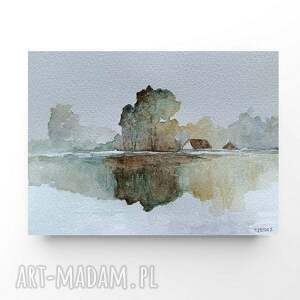 PEJZAŻ - akwarela formatu A5, papier, farby