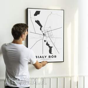 Prezent Mapa Biały Bór - format 50x70 cm B2, plakat