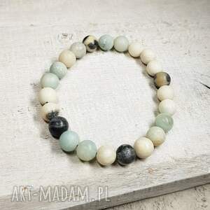 bransoletka amazonit b20, rękodzieło