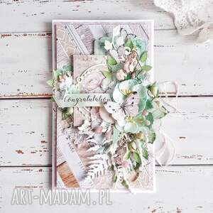 Prezent Kartka urodzinowa, ręcznie robiona, elegancka