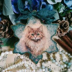 Zawieszka z kotkiem decoupage shabby chic vintage
