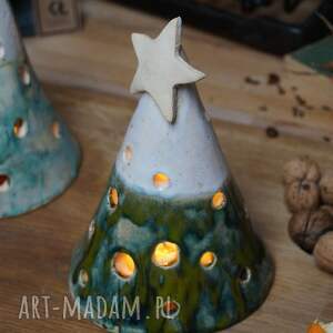 ceramiczna choinka lampion boże narodzenie dekoracja stołu bożonarodzeniowe