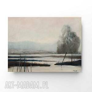 ZIMA praca formatu 18/24 cm pastele suche, pejzaż