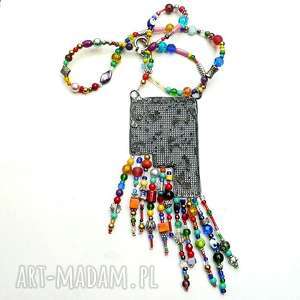 handmade naszyjniki boho. Dla miłośniczki stylu boho, naszyjnik bajecznie kolorowy