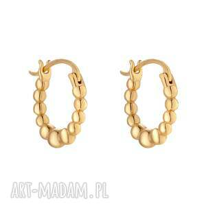 srebrne kolczyki koła z kuleczek, bigle kóleczka