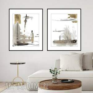 Grafiki z cyklu Obecność - dyptyk o wymiarach 2 x (40cm x 50cm)