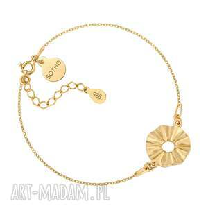 Złota z wachlarzem, bransoletka, pozłacana, wachlarz