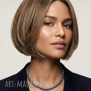 elegancki naszyjnik z fasetowanych korali metalizowanych - blue night, naszyjnik z korali