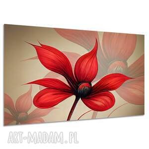 Nowoczesny obraz na płótnie - czerwone kwiaty 120x80 cm