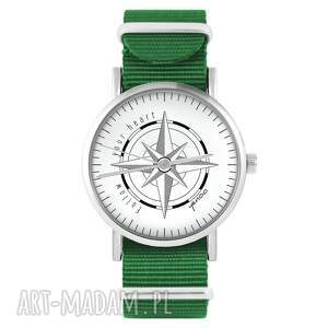 zegarki zegarek - kompas zielony, nylonowy, marynarski, grafika, prezent