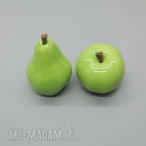 handmade ceramika owocowy duet w jasnej zieleni