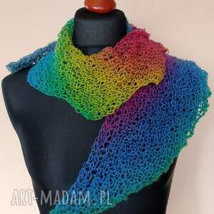 Cieniowany mini szalik Dragon, na drutach