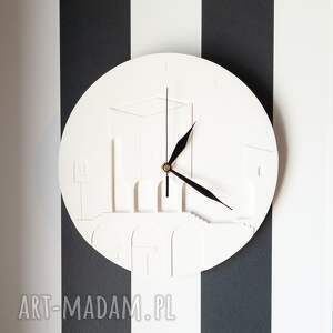 zegar ścienny white clock, dom salon dekoracje na ścianę przedpokój