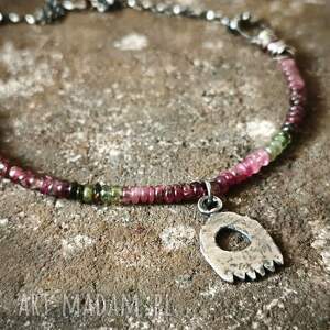 kolorowe turmaliny - naszyjnik, różowy turmalin, zielony