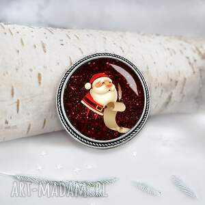 cudna broszka z mikołajem, unikatowy prezent
