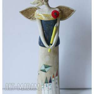 handmade ceramika anioł dla nauczycielki na zakończenie roku szklonego