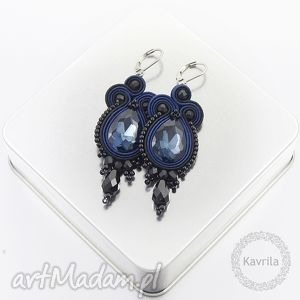 kolczyki soutache lacira sapphire - Kavrila biżuteria