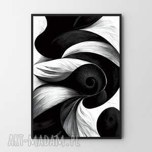 plakaty biało-czarna abstrakcja - plakat 30x40 cm