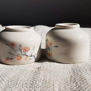 handmade ceramika para czarek z porcelany. Morelki