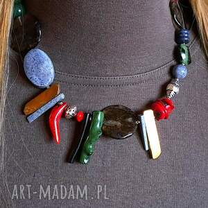 Eklektyczny naszyjnik z kamieni naturalnych handmade
