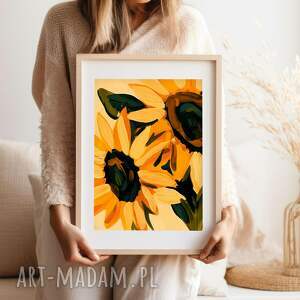 plakat słoneczniki kwiaty - format 30x40 cm