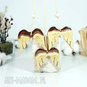 handmade pomysł na świąteczne prezenty ceramiczne ozdoby choinkowe - złote