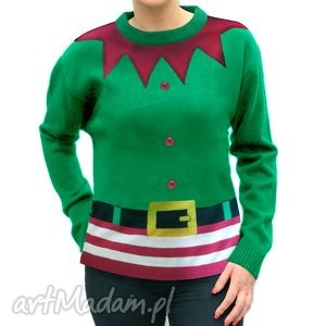 handmade pomysł na prezent sweter świąteczny unisex - elf (xs, S, M, L