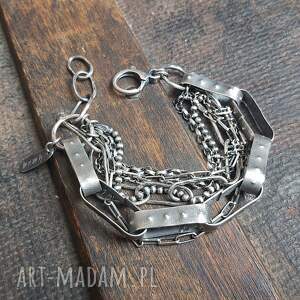 bransoletka srebrna, srebro oksydowane metaloplastyka kute biżuteria