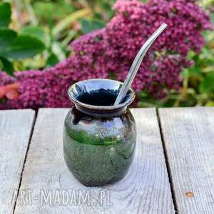 handmade ceramika ceramiczne naczynie do yerba mate/ białowieża / matero ceramiczne