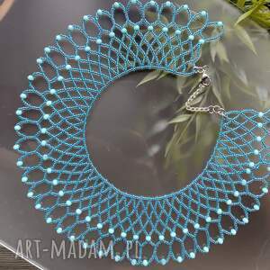 naszyjnik krywulka z turkusowych koralików koraliki na szyje kolorowa bizuteria