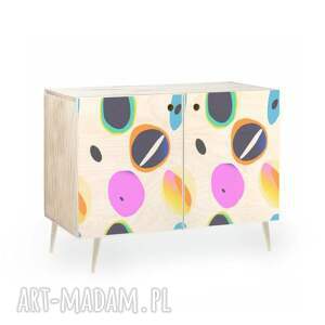 ręcznie zrobione dekoracje komoda "credenza double" w stylu mid century/prl ze sklejki