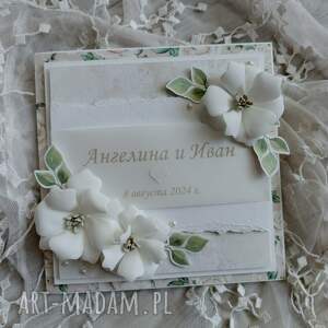 handmade scrapbooking kartki delikatna kartka ślubna