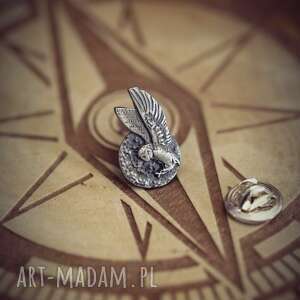 sowa z księżycem mini broszka ze srebra, biżuteria zwierzętami