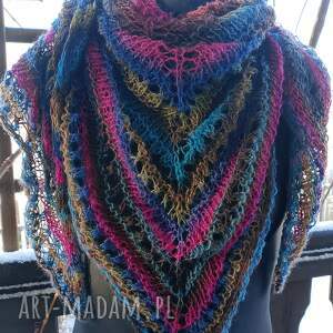 Chusta ażurowa cieniowana z moherem, ciepła