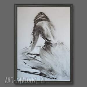 silna - 50x70cm, grafika kobieca plakat czarno biały, obraz kobieta, kobieta