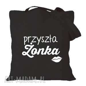 handmade pomysł na upominek torba z nadrukiem dla narzeczonej, przyszłej żony, prezent