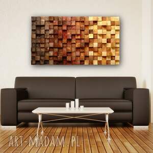 obraz z kawałków drewna, mozaika trójwymiarowa dekoracyjny panel
