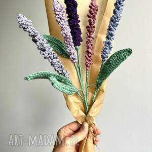 Prezent Bukiet lawendy szydełkowej 5 gałązek • Rustykalne
