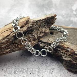 handmade bransoletka chainmaille - stal szlachetna