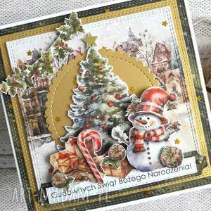 scrapbooking kartki kartka świąteczna z bałwankiem święta