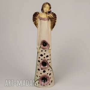 ręcznie robione ceramika anioł lampion