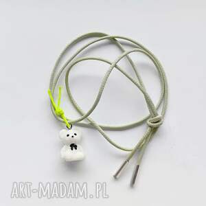 miś wisiorek sznurek, srebro, wyjątkowy prezent