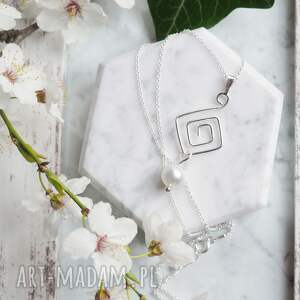 handmade naszyjniki srebrny naszyjnik z perłą