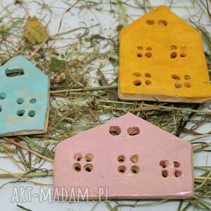 domki - magnesy ceramiczne soczyste kolory niepowtarzalna ozdoba handmade okazja